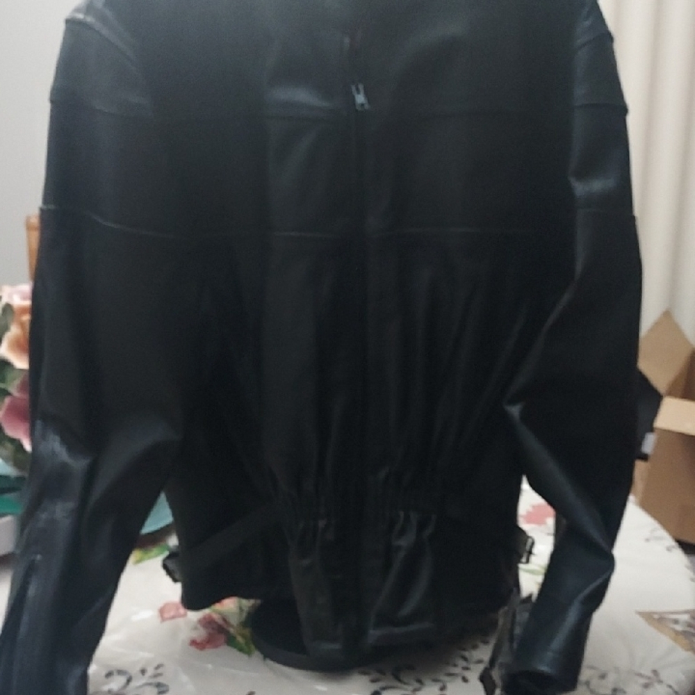 Black Leather Jacket Womens Size 4XL - Picture 8 of 15